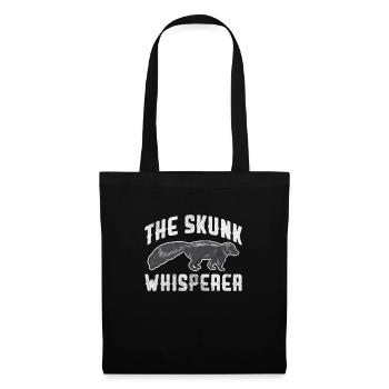 Stinktier Stinken Stinker Skunk Geschenk - Stoffbeutel - Schwarz - Vorne