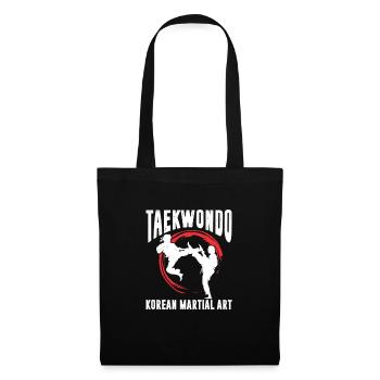 Taekwondo Tae Kwon Do Kampfsport Geschenk - Stoffbeutel - Schwarz - Vorne