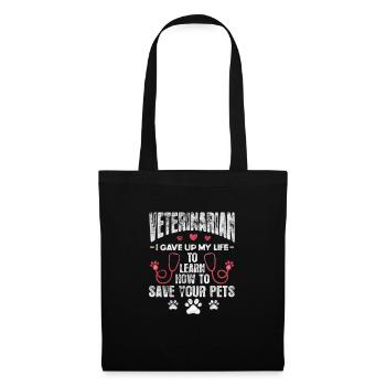 Vétérinaire vétérinaire Cadeau vétérinaire - Sac en tissu - noir - Devant