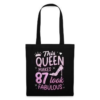 Cette reine fait 87 look Fabuleux 87e anniversaire - Sac en tissu - noir - Devant