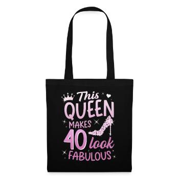 This Queen makes 40 look Fabulous 40th birthday - Tote Bag - black - Front