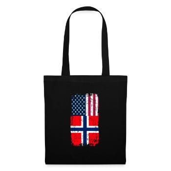 Norvège Amérique - Sac en tissu - noir - Devant