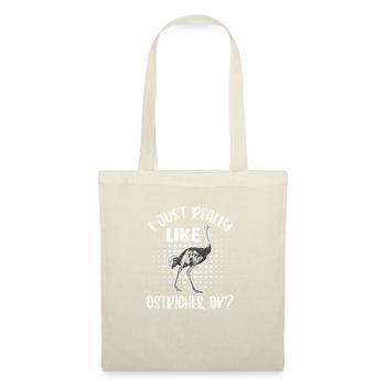 Strauß Vogel Tier Strauss Afrika Safari Geschenk - Stoffbeutel - Natur - Vorne
