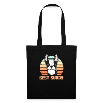 Boston Terrier - Stoffbeutel - Schwarz - Vorne