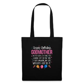 Marraine Tante Marraine Baptême Nièce Neveu Cadeau - Sac en tissu - noir - Devant