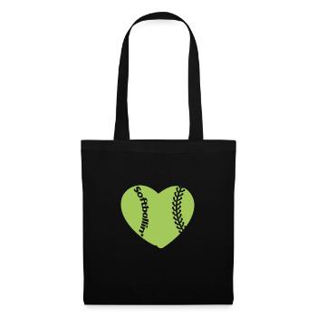 Softball Spieler Baseball Sport Pitcher Geschenk - Stoffbeutel - Schwarz - Vorne