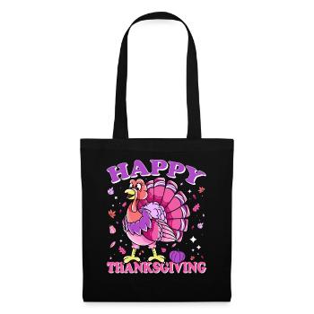 Female Turkey Happy Thanksgiving - Tote Bag - black - Front