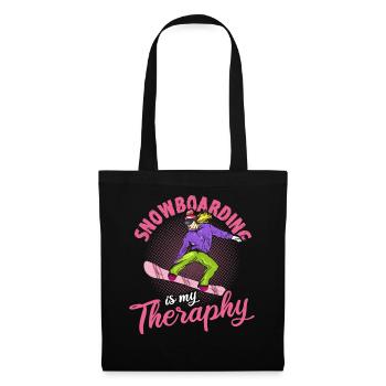 Snowboarding Is My Therapy Snowboarding - Stoffbeutel - Schwarz - Vorne