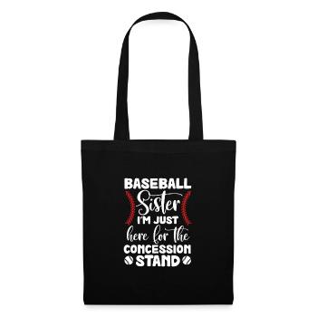 Baseball Schwester - Stoffbeutel - Schwarz - Vorne