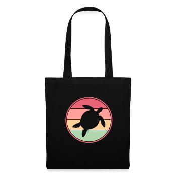 Tortue Tortue Sea Créatures marines Cadeau - Sac en tissu - noir - Devant