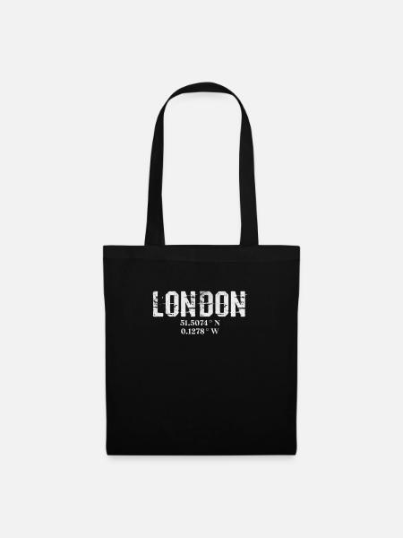 London - Stoffbeutel - Schwarz