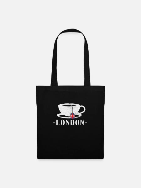 London - Stoffbeutel - Schwarz