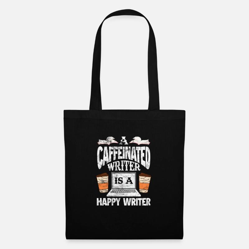 Kaffee Schriftsteller - Stoffbeutel - Schwarz