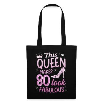 Cette reine fait 80 look Fabuleux 80e anniversaire - Sac en tissu - noir - Devant