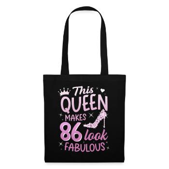 This Queen makes 86 look Fabulous 86th birthday - Tote Bag - black - Front