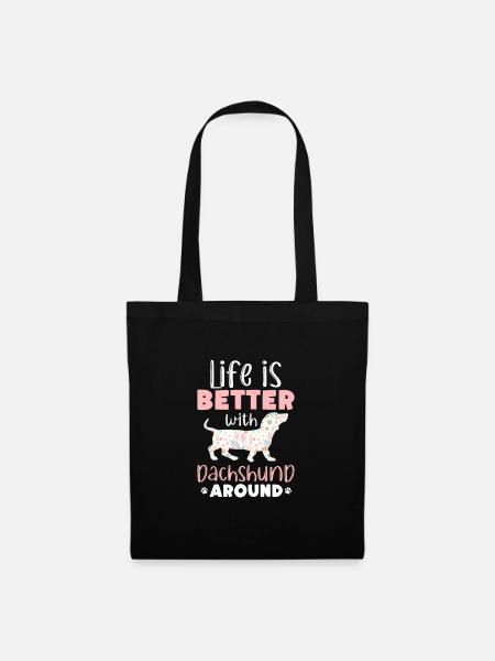 Teckel chien Chien Teckel Cadeau teckel - Sac en tissu - noir