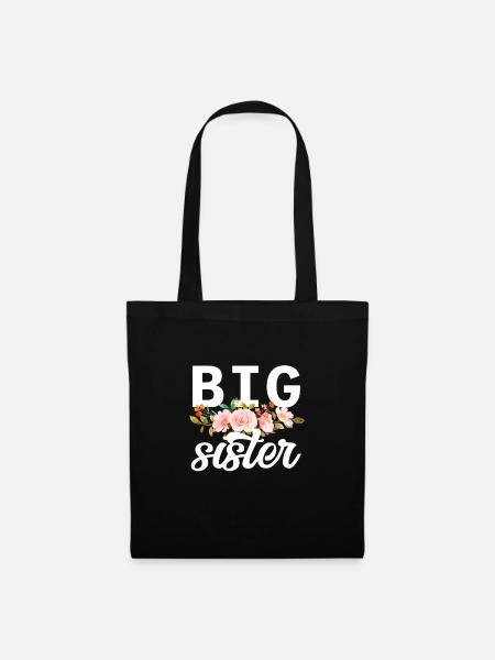 Große Schwester - Stoffbeutel - Schwarz