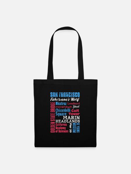 San Francisco Golden Gate Kalifornien Geschenk - Stoffbeutel - Schwarz