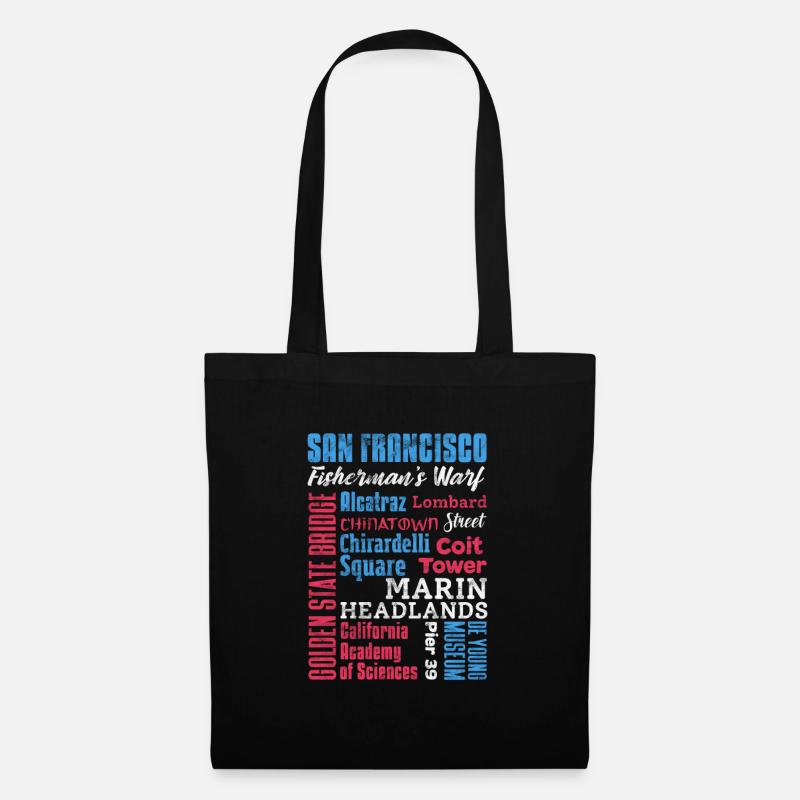 San Francisco Golden Gate Kalifornien Geschenk - Stoffbeutel - Schwarz