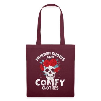 Spectacles de meurtre et vêtements confortables - Sac en tissu - bordeaux - Devant