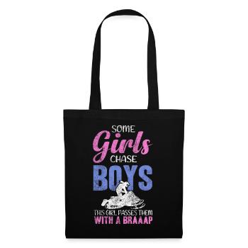 Cette fille passe devant des garçons avec une motoneige Braaaap - Sac en tissu - noir - Devant