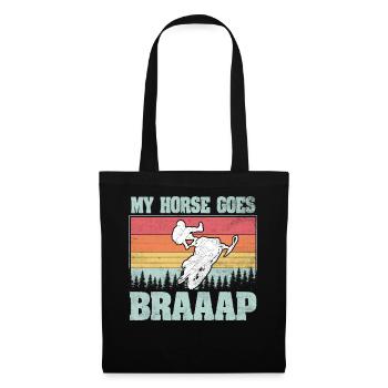 Mon cheval passe aux motoneiges Braaaap - Sac en tissu - noir - Devant