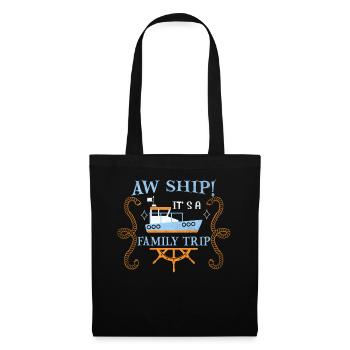 Aw Navire! C’est un voyage en famille | Croisière en famille - Sac en tissu - noir - Devant