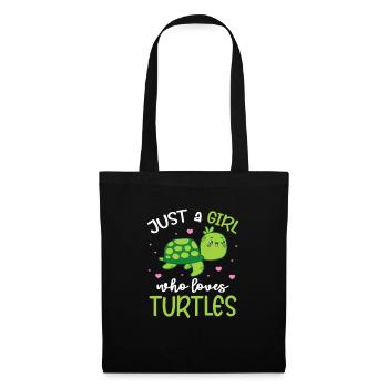 Schildkröte Turtle Meer Meeresbewohner Geschenk - Stoffbeutel - Schwarz - Vorne