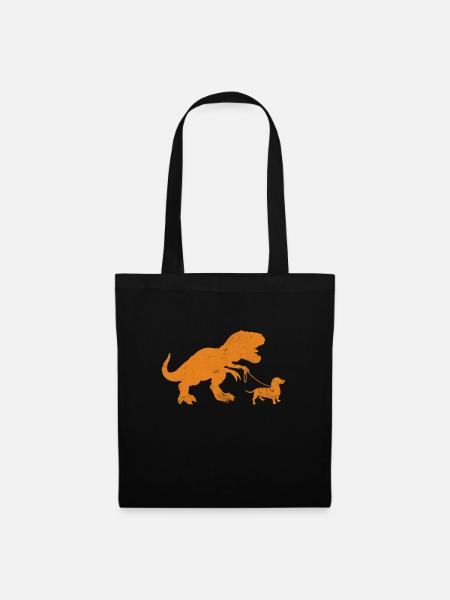 Teckel T-Rex - Sac en tissu - noir