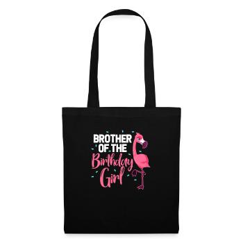 Flamingo Anniversaire Frère Soeur Cadeau - Sac en tissu - noir - Devant