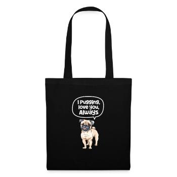 Carlin Chien Chien Ami Pet Pug Pug Pug Cadeau - Sac en tissu - noir - Devant
