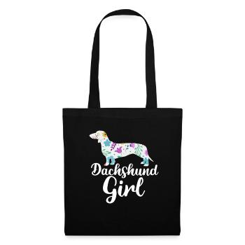 Dachshund Girl - Tote Bag - black - Front