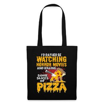 Pizza Lover I'd Rather Be Watching Horror Movies - Tote Bag - black - Front