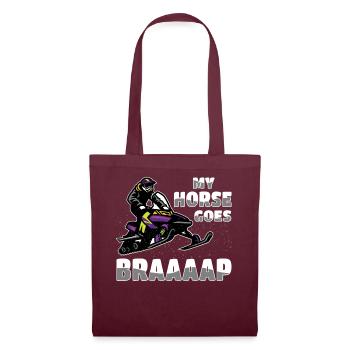 Mon cheval fait de la motoneige Braaaap - Sac en tissu - bordeaux - Devant