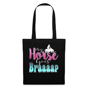 Mon cheval passe aux motoneiges Braaaap - Sac en tissu - noir - Devant