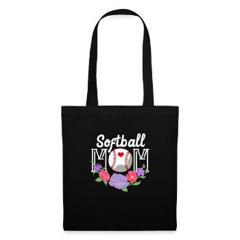 Softball Mutter Baseball Tochter Sohn Geschenk - Stoffbeutel - Schwarz - Vorne