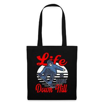 Ma vie est en descente Snowboard - Sac en tissu - noir - Devant