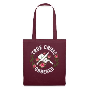 True Crime Obsessed - Tote Bag - burgundy - Front
