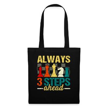 Always 3 Steps Ahead funny chess - Tote Bag - black - Front
