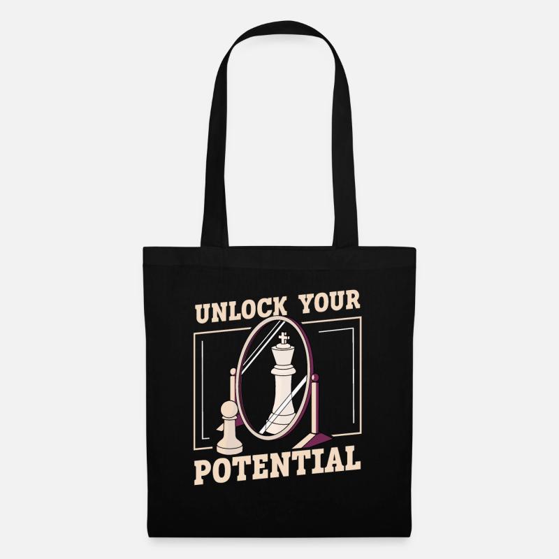 Unlock Your Potential lustiges Schach - Stoffbeutel - Schwarz