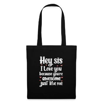 Soeur Frère Frères et sœurs Cadeau de famille - Sac en tissu - noir - Devant