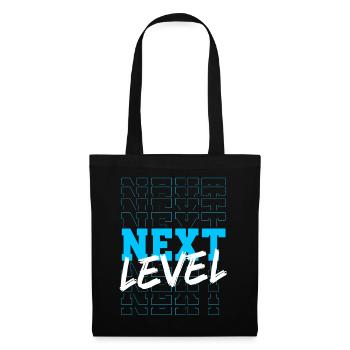 Next level neon blue typography design - Tote Bag - black - Front
