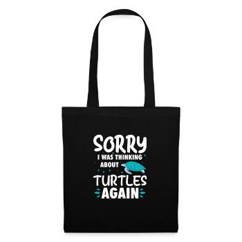 Schildkröte Turtle Meer Meeresbewohner Geschenk - Stoffbeutel - Schwarz - Vorne