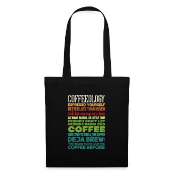 Kaffee Koffein Espresso Barista Geschenk - Stoffbeutel - Schwarz - Vorne