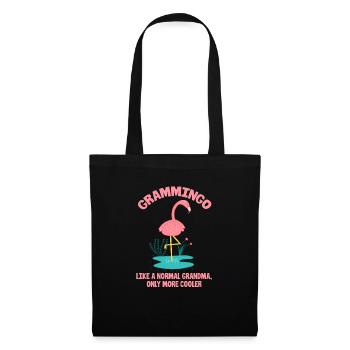 Flamingo Oma Pink Vogel Zoo Sommer Urlaub Geschenk - Stoffbeutel - Schwarz - Vorne