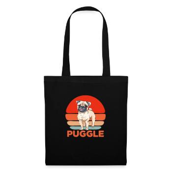 Carlin Chien Chien Ami Pet Pug Pug Pug Cadeau - Sac en tissu - noir - Devant