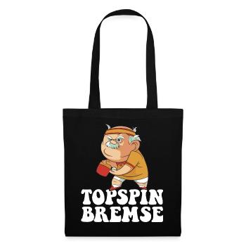 Topspin Bremse Opa Tischtennisspieler Tischtennis - Stoffbeutel - Schwarz - Vorne