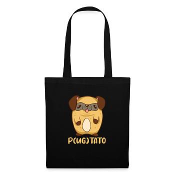Carlin Chien Chien Ami Pet Pug Pug Pug Cadeau - Sac en tissu - noir - Devant