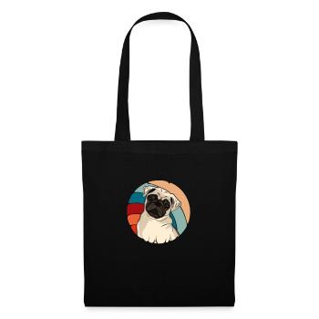 Carlin Chien Chien Ami Pet Pug Pug Pug Cadeau - Sac en tissu - noir - Devant