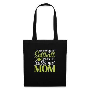 Softball Mother Baseball Daughter Son Gift - Tote Bag - black - Front